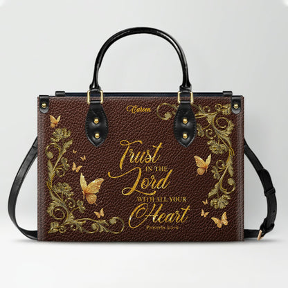 CHRISTIANARTBAG Handbags - She Who Kneels Before GOD - Custom Bible Verses Name & Color - Personalized Leather Handbag - CABLTB01120825