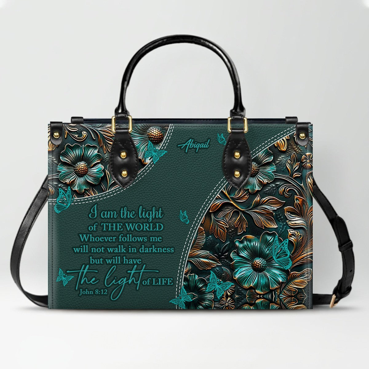 Personalized Christian Handbag with Bible Verses – Custom Name Faith Gift - CAB 120525
