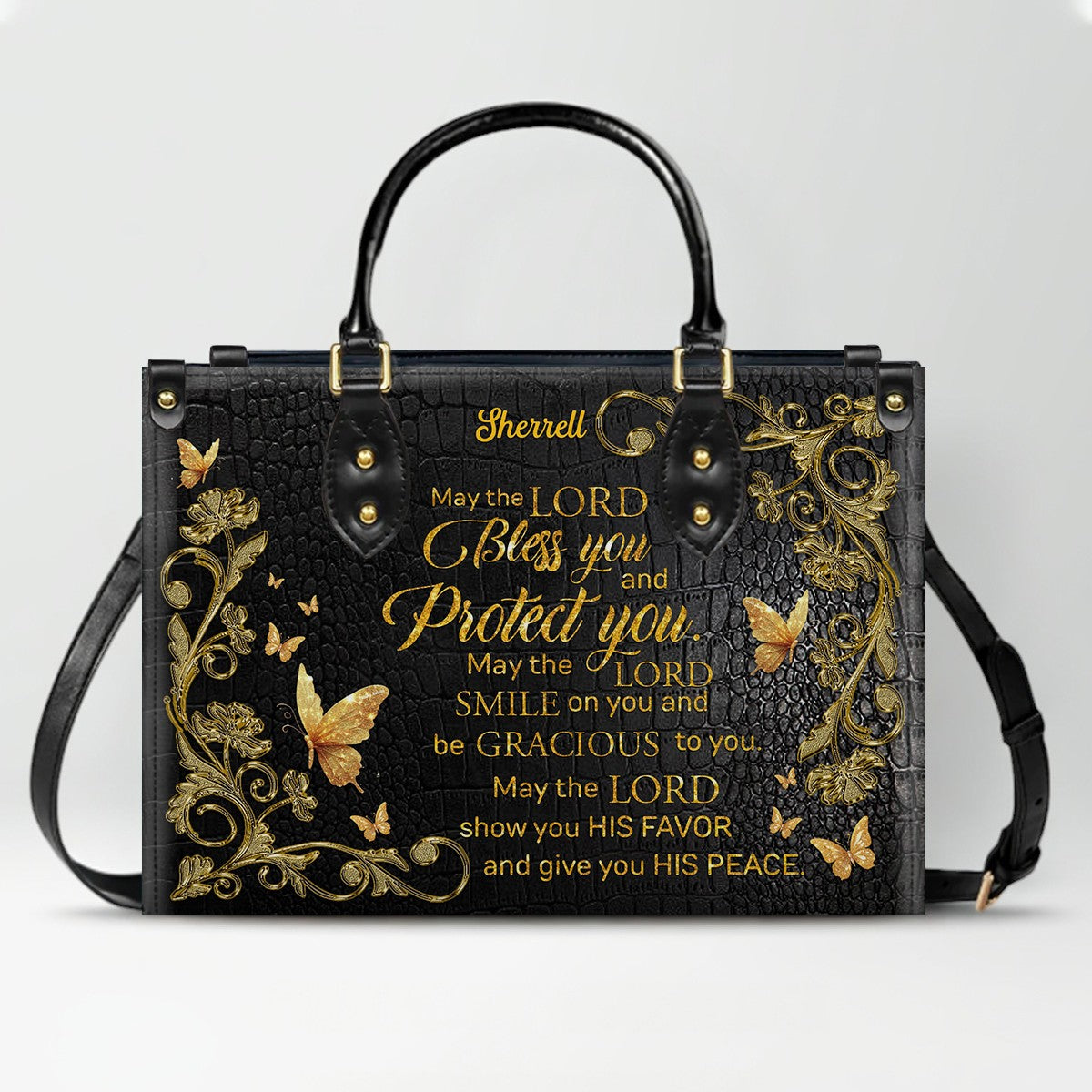 Personalized Leather Handbag with Custom Name & Bible Verse - Personalized Christian Leather Handbag & Wallet Set | CHRISTIANARTBAG™
