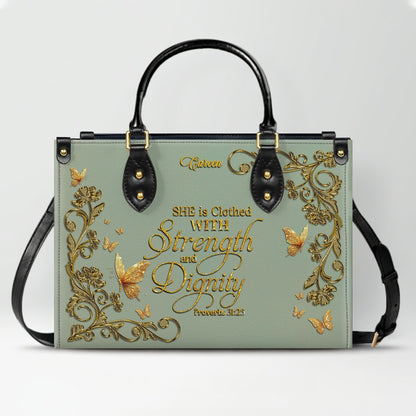 CHRISTIANARTBAG Personalized Leather Handbag with Bible Verse – Custom Name & Color Christian Gift for Women - CAB020226