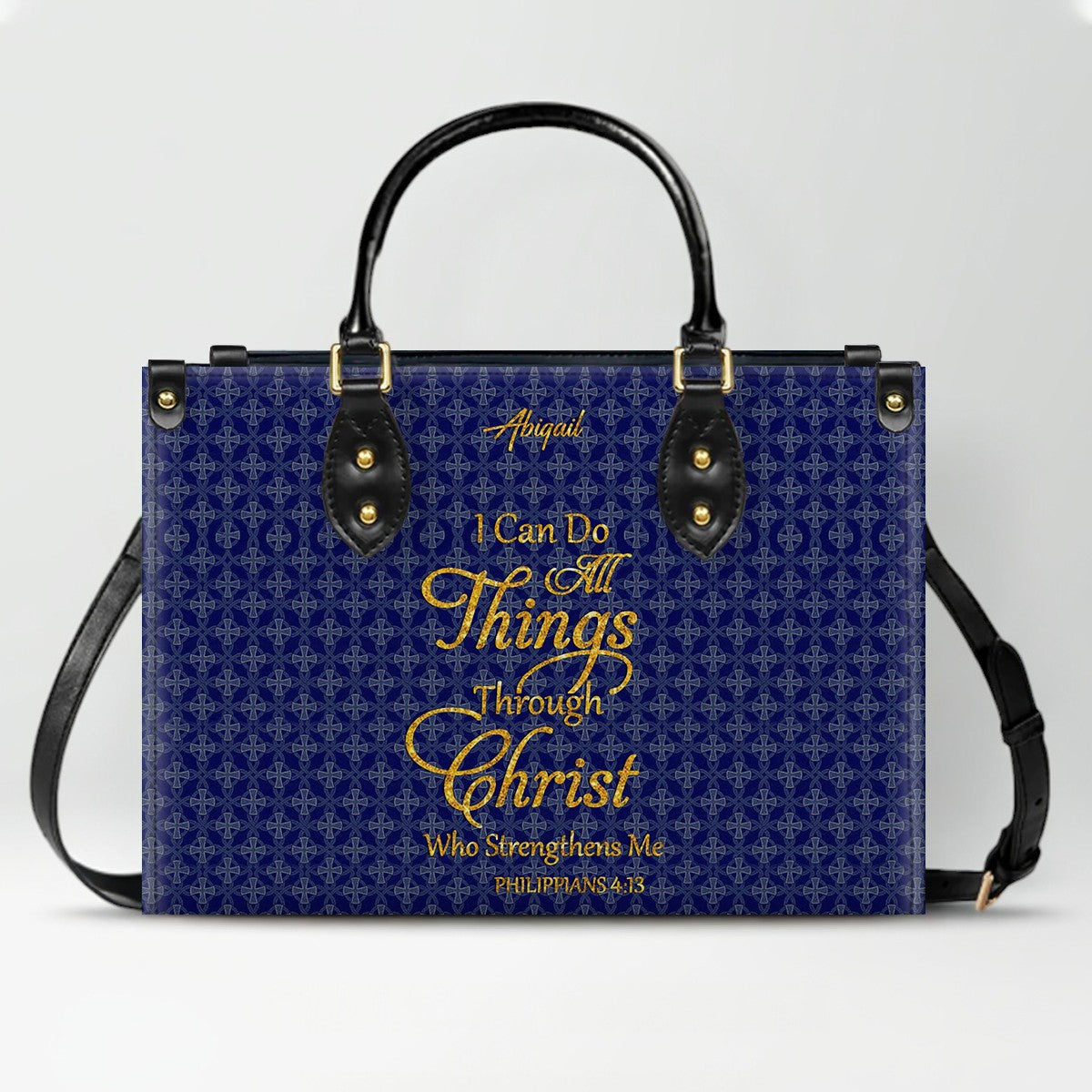 "I Can Do All Things" Inspirational Leather Bag & Wallet Set | CHRISTIANARTBAG™ CAB01042326