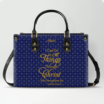 "I Can Do All Things" Inspirational Leather Bag & Wallet Set | CHRISTIANARTBAG™ CAB01042326