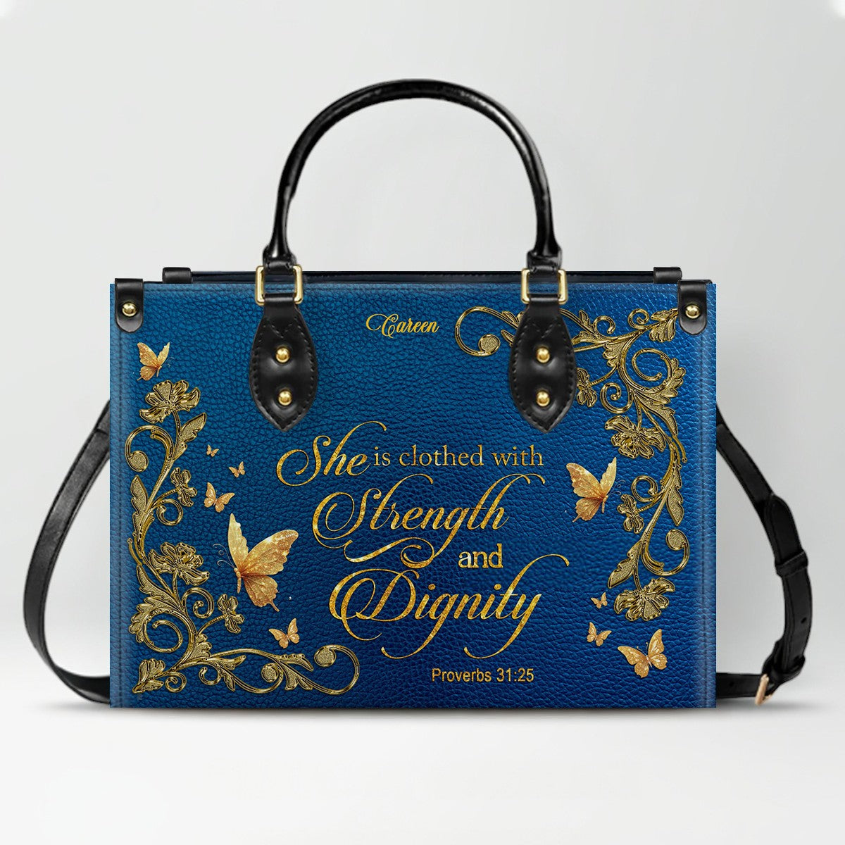 CHRISTIANARTBAG Personalized Leather Handbag with Bible Verse – Custom Name & Color Christian Gift for Women - CAB020226