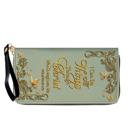 "I Can Do All Things" Inspirational Leather Bag & Wallet Set | CHRISTIANARTBAG™ CAB01042326