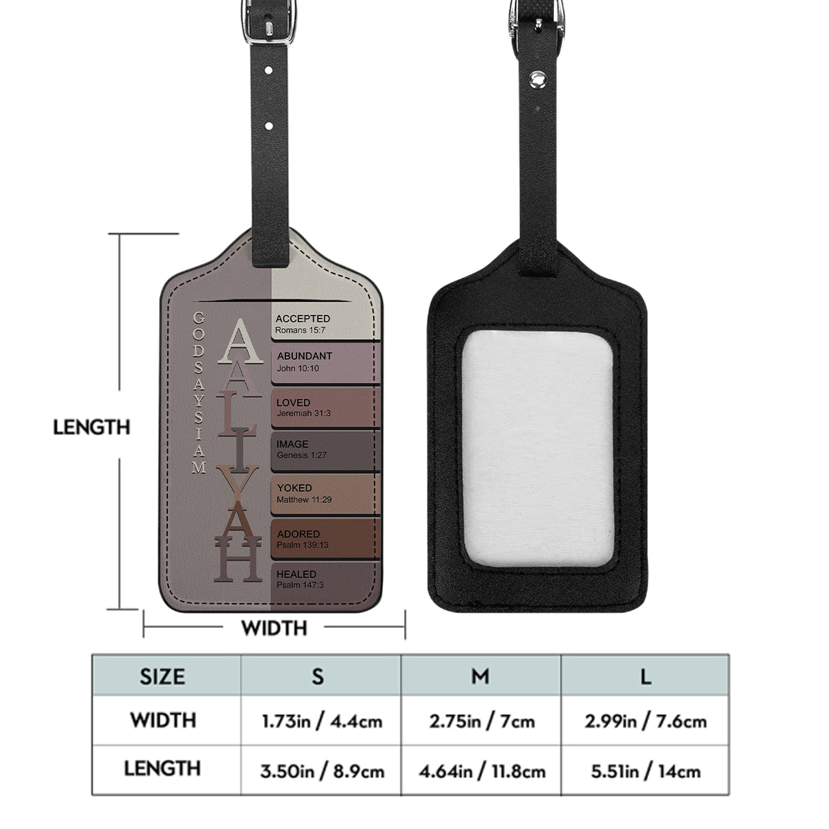 Personalized Christian Luggage Tag with Bible Verses – Custom Name Travel Gift by CHRISTIANARTBAG