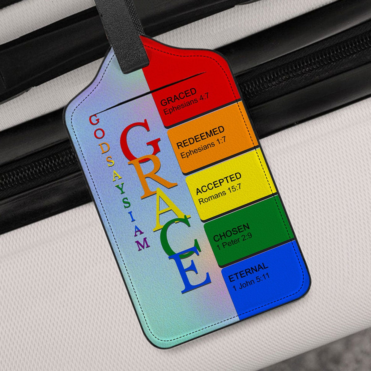 Personalized Christian Luggage Tag with Bible Verses – Custom Name Travel Gift by CHRISTIANARTBAG