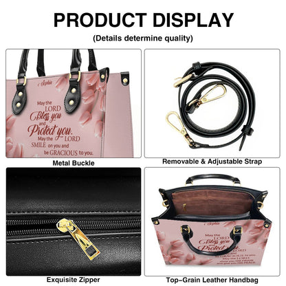 Personalized Christian Leather Handbag for Women – Custom Name Bible Verse Purse – Floral Tote Bag – Religious Gift by CHRISTIANARTBAG CAB01022526