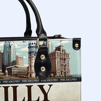 Philadelphia 'Philly' Skyline Leather Handbag by CHRISTIANARTBAG – Metropolitan Elegance - CABLTHB10010424.