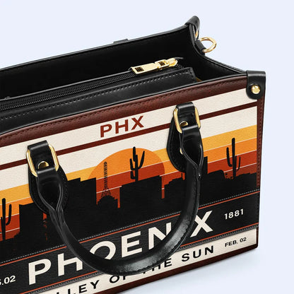 Phoenix 'Valley of the Sun' Leather Handbag by CHRISTIANARTBAG – Desert Elegance - CABLTHB08010424.