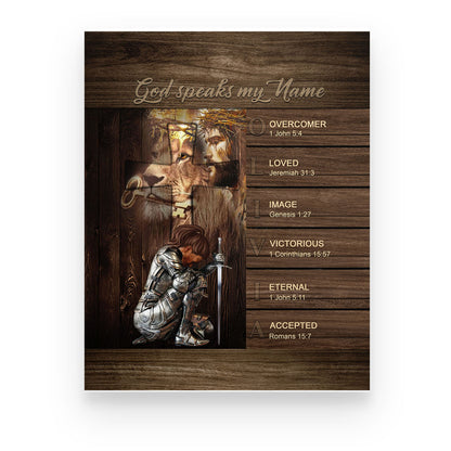 Personalized Christian Wall Art – ‘God Speaks My Name’ Poster with Bible Verses | Custom Name & Skin Tone | Each Letter Represents a Word from God