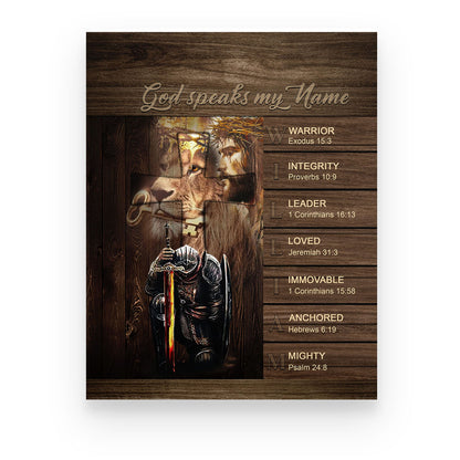 Personalized Christian Wall Art – ‘God Speaks My Name’ Poster with Bible Verses | Custom Name & Skin Tone | Each Letter Represents a Word from God