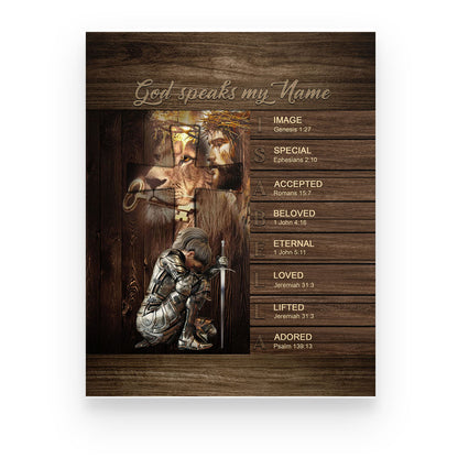 Personalized Christian Wall Art – ‘God Speaks My Name’ Poster with Bible Verses | Custom Name & Skin Tone | Each Letter Represents a Word from God