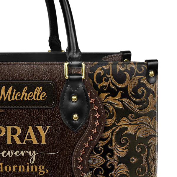 Christianartbag Handbags, Pray Every Morning Dragonfly Leather Handbag, Handbag Design, Personalized Leather Handbag, Gifts for Women, CABLTB02271123. - Christian Art Bag