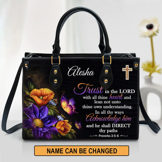 Christianart Designer Handbags, Trust In The Lord Proverbs 3:5-6, Personalized Gifts, Gifts for Women. - Christian Art Bag