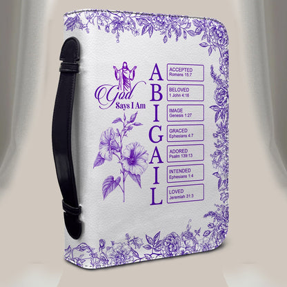 Personalized Bible Cover with Name Letters, Bible Verses & Birth Month Flowers – CHRISTIANARTBAG