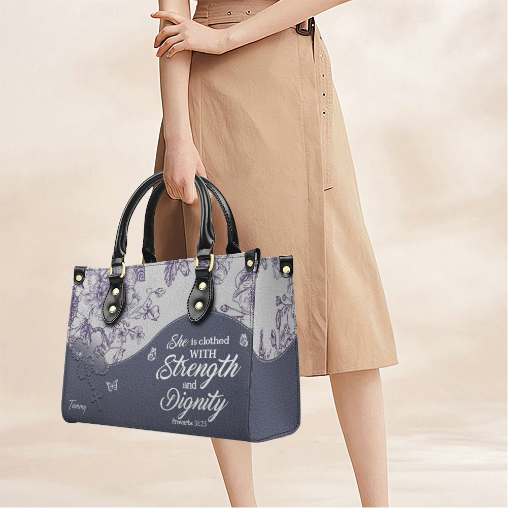 Personalized Leather Handbag with Bible Verses – Custom Christian Purse with Name | CHRISTIANARTBAG