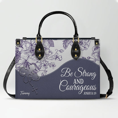 Christian Personalized Leather Handbag Flower for Women – Custom Name & Scripture | CHRISTIANARTBAG