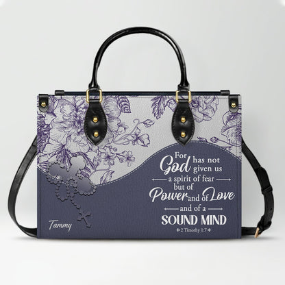 Christian Personalized Leather Handbag Flower for Women – Custom Name & Scripture | CHRISTIANARTBAG