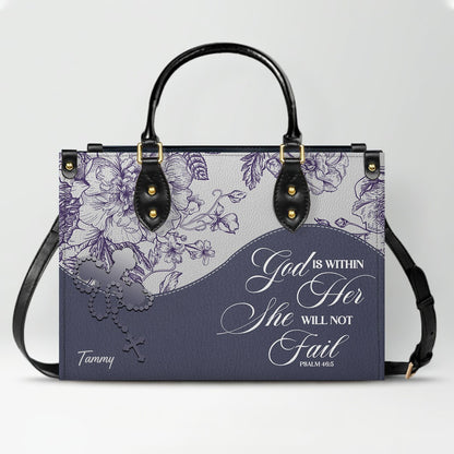 Christian Personalized Leather Handbag Flower for Women – Custom Name & Scripture | CHRISTIANARTBAG