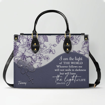 Christian Personalized Leather Handbag Flower for Women – Custom Name & Scripture | CHRISTIANARTBAG