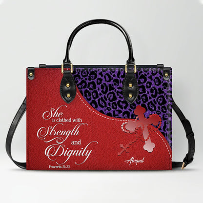 Personalized Christian Leather Handbag with Custom Bible Verse – Leopard Print Faith Purse Gift for Women by CHRISTIANARTBAG