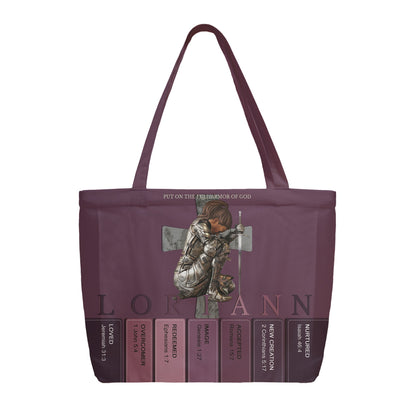 Personalized Christian Tote Bag with Bible Verses – Custom Name & Skin Tone | CHRISTIANARTBAG