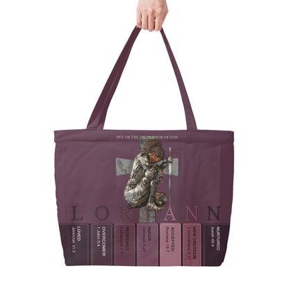 Personalized Christian Tote Bag with Bible Verses – Custom Name & Skin Tone | CHRISTIANARTBAG