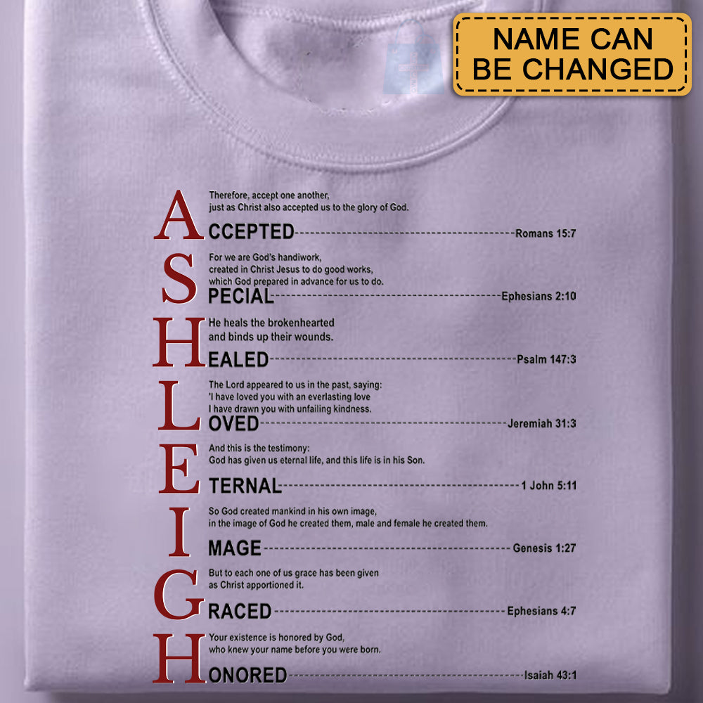 Personalized Christian T-Shirt with Name & Bible Verse | Uncover the sacred meaning of your name