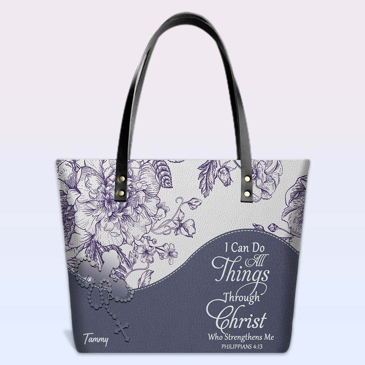 Personalized Christian Red Leather Tote Bag Luxury with Bible Verses – Custom Name & Color Handbag by CHRISTIANARTBAG