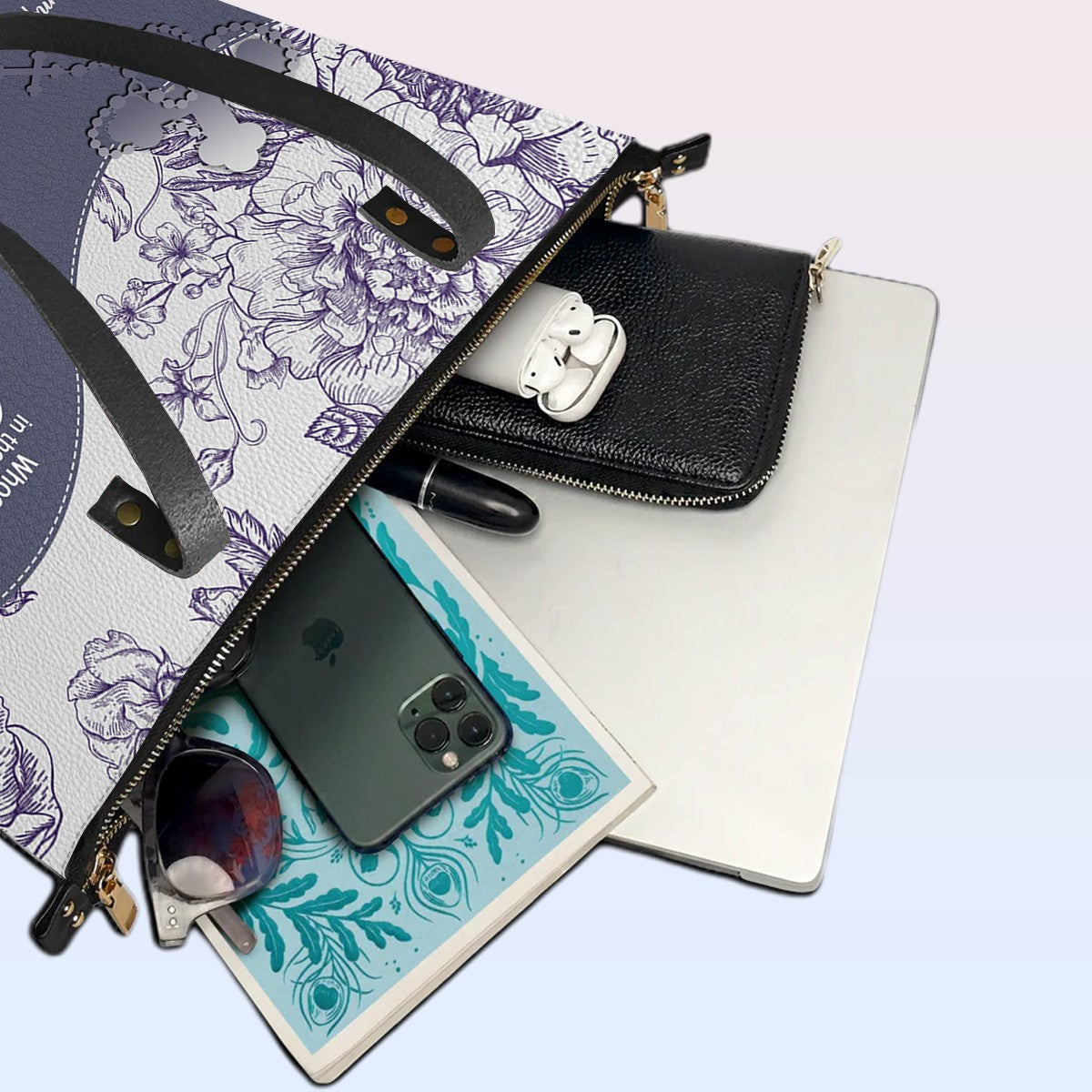 Personalized Christian Red Leather Tote Bag Luxury with Bible Verses – Custom Name & Color Handbag by CHRISTIANARTBAG