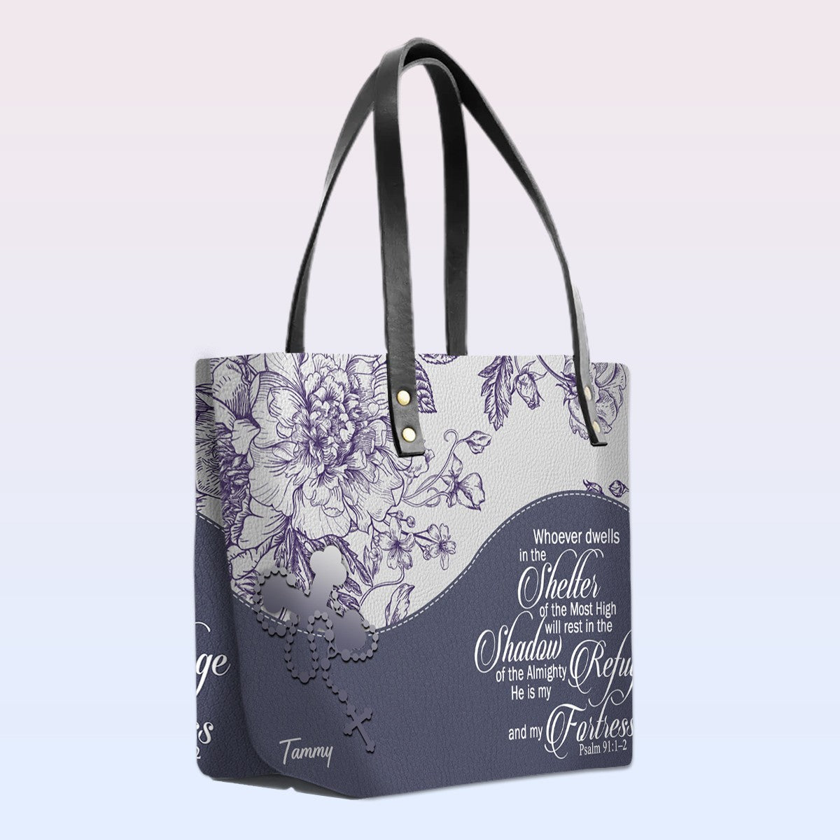 Personalized Christian Red Leather Tote Bag Luxury with Bible Verses – Custom Name & Color Handbag by CHRISTIANARTBAG