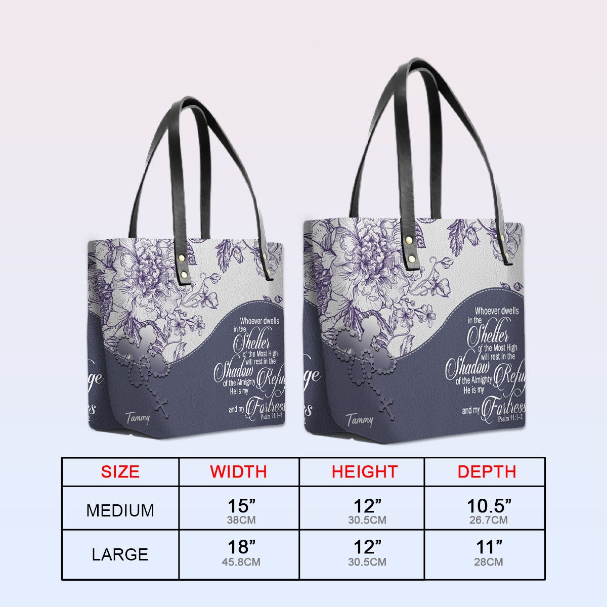 Personalized Christian Red Leather Tote Bag Luxury with Bible Verses – Custom Name & Color Handbag by CHRISTIANARTBAG