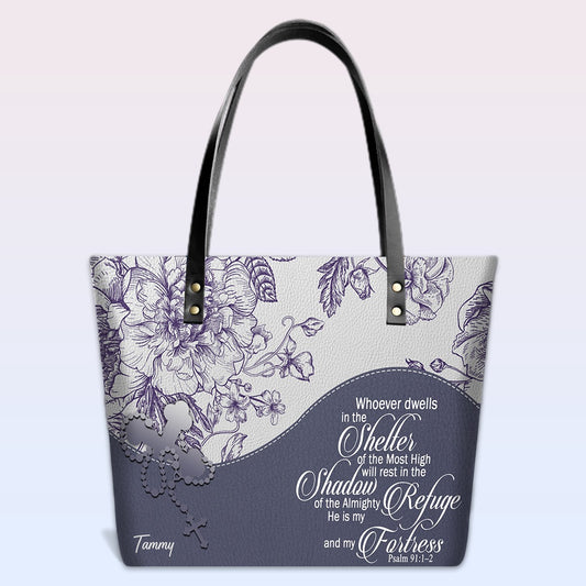 Personalized Christian Red Leather Tote Bag Luxury with Bible Verses – Custom Name & Color Handbag by CHRISTIANARTBAG