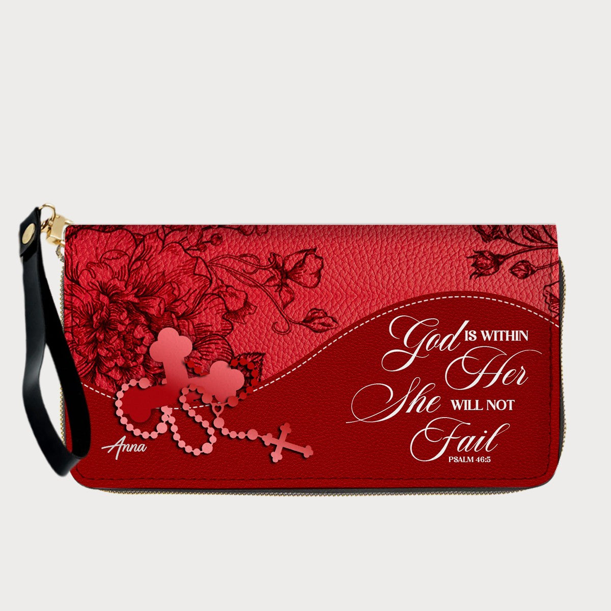 Personalized Christian Long Wallet for Women | Engraved Bible Verse & Name Wristlet Purse – CHRISTIANARTBAG