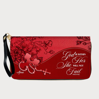 Personalized Christian Long Wallet for Women | Engraved Bible Verse & Name Wristlet Purse – CHRISTIANARTBAG