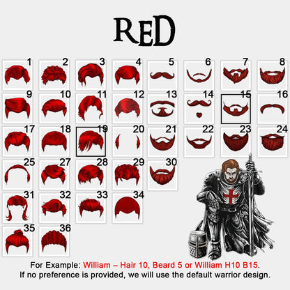 Personalized Christian Hawaiian Shirt – Custom Name, Hair & Beard Style Warrior of Christ Design