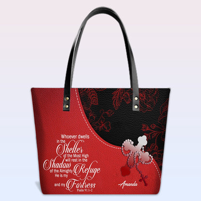 Personalized Christian Red Leather Tote Bag Luxury with Bible Verses – Custom Name & Color Handbag by CHRISTIANARTBAG