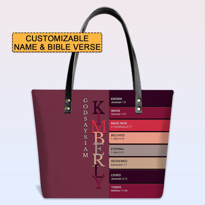 Uncover the sacred meaning of your name - Personalized Leather TOTE Bag Luxury – Free Clutch Purse Gift | CHRISTIANARTBAG CAB01052626