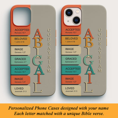 Christianartbag Phone Case, Uncover the sacred meaning of your name, Personalized Phone Case, Christian Phone Case,  Jesus Phone Case,  Bible Verse Phone Case.