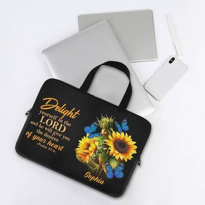 Christianartbag Laptop Bag, Delight Yourself In The Lord Laptop Bag, Personalized Laptop Bag, Laptop Bag, CABLTB07180823. - Christian Art Bag