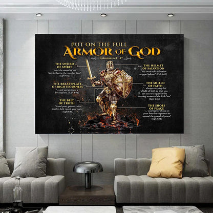 Christianartbag Home Decor, Put On The Full Armor Of God Poster Prints For Home Decor Warrior of God Religious Jesus Christian Canvas Painting Wall Art - Christian Art Bag