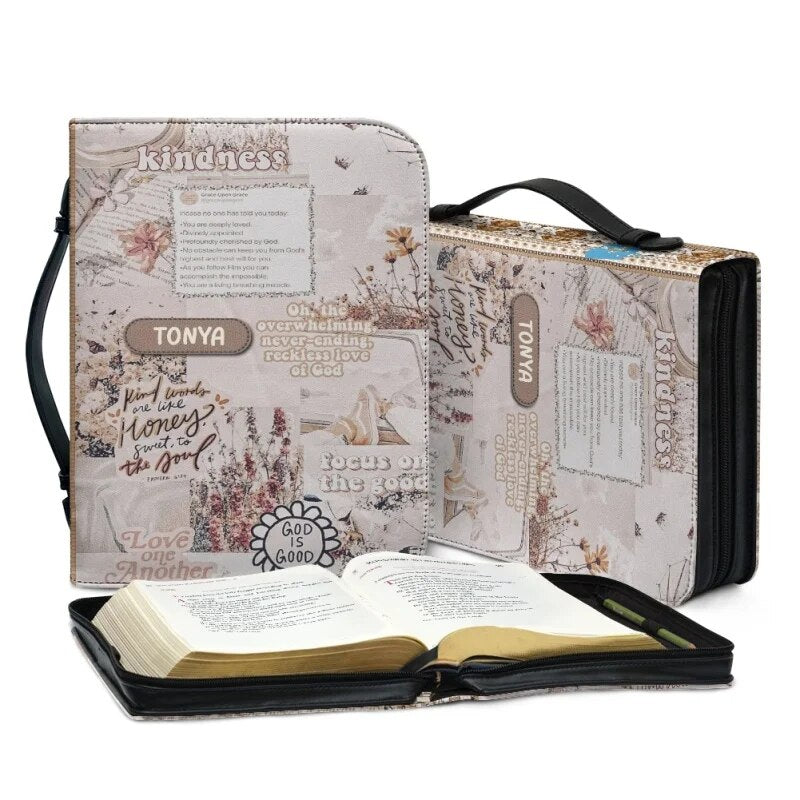 Christianartbag Bible Cover, Daily Bible You Are GOD's Masterpiece Bible Cover, Personalized Bible Cover, Women Flower Bible Cover, Christian Gifts, CAB05221023. - Christian Art Bag