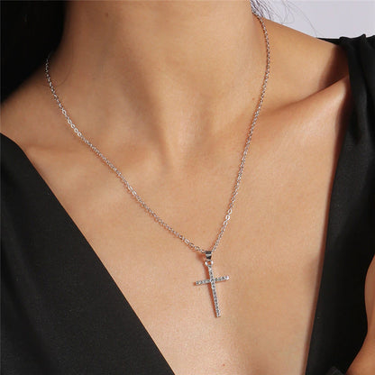 Christianartbag Jewelry, Cross Necklace for Women Men Gold Silver Color Dazzling Crystal Jesus Crucifix Necklace Christian Jewelry,CABJWL08270723 - Christian Art Bag