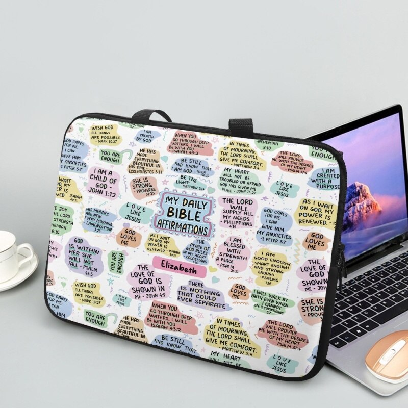 Christianartbag Laptop Bag, My Daily Bible Affirmations Laptop Bag, Personalized Laptop Bag, Laptop Bag, CABLTB02180823. - Christian Art Bag