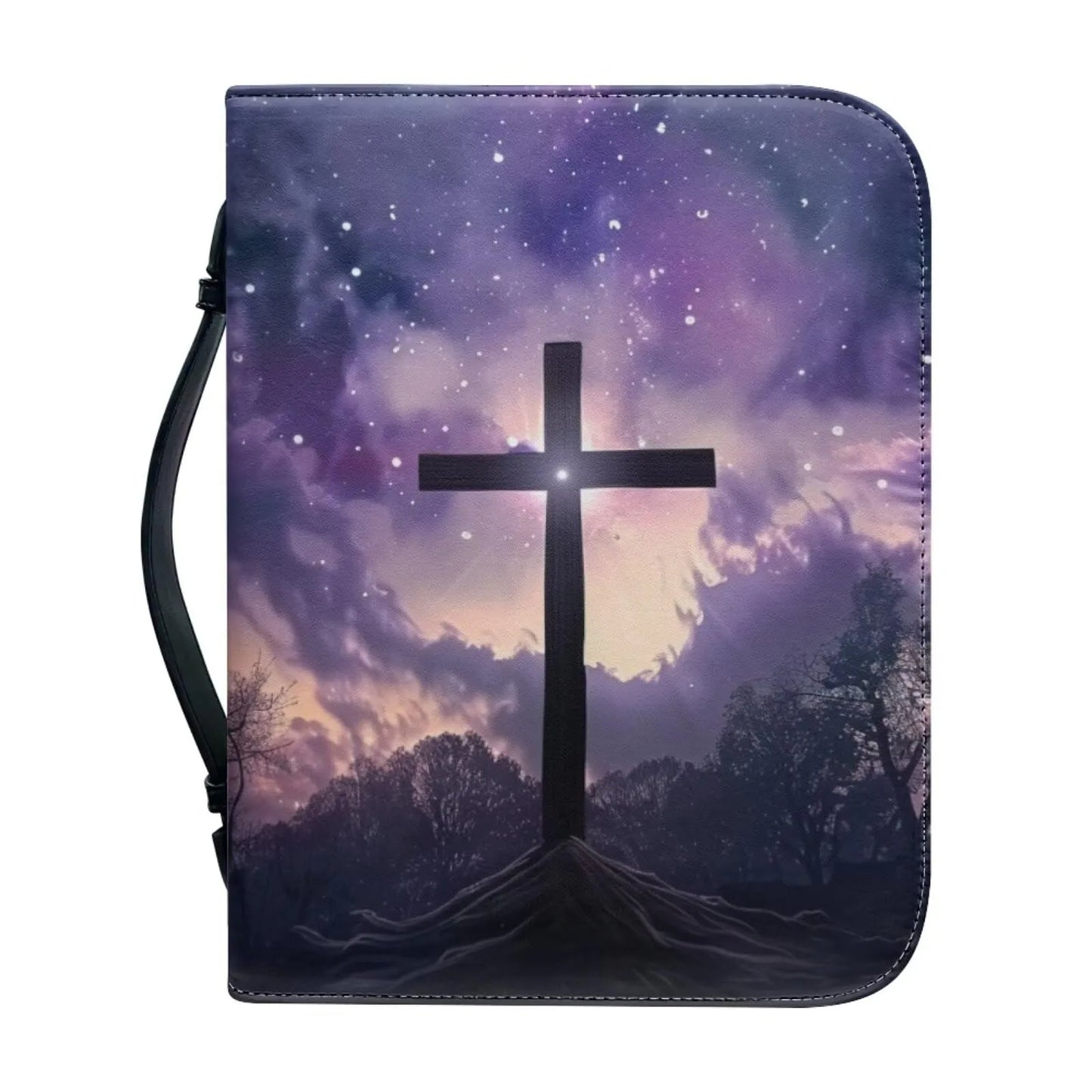 Personalized Bible Cover, Bible bag comes with a portable handle, Waterproof PU Leather Zipper Book Cover Bible Bag Bible Carrying Case M-2XL