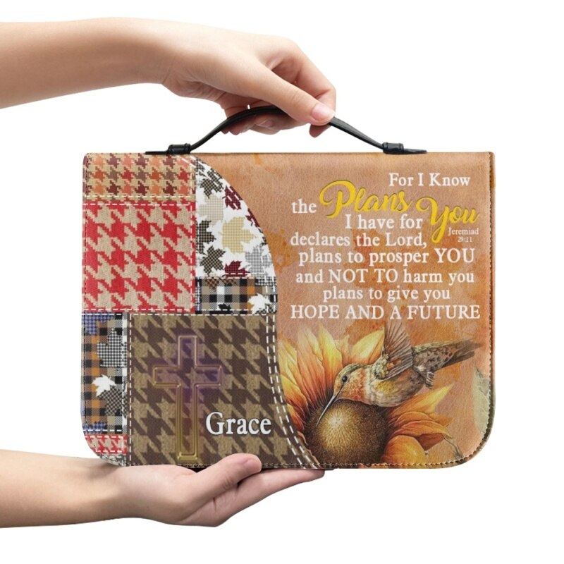 Christianartbag Bible Cover, For I Know The Plans I Have For You Personalized Bible Cover, Personalized Bible Cover, Sunflower Autumn Bible Cover, Christmas Gift, CABBBCV01230823. - Christian Art Bag