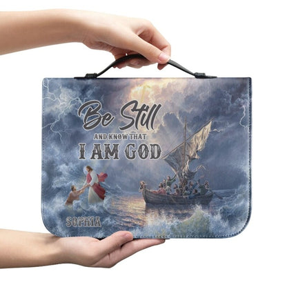 Christianartbag Bible Cover, Be Still And Know That I Am God Personalized Bible Cover, Personalized Bible Cover, Christmas Gift, CABBBCV01060923. - Christian Art Bag