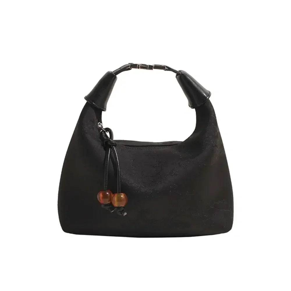 CHRISTIANARTBAG Embroidered Oriental-Style Handbag – Elegant Canvas Zipper Purse, Chic Cheongsam-Inspired Accessory for Women