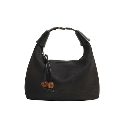 CHRISTIANARTBAG Embroidered Oriental-Style Handbag – Elegant Canvas Zipper Purse, Chic Cheongsam-Inspired Accessory for Women