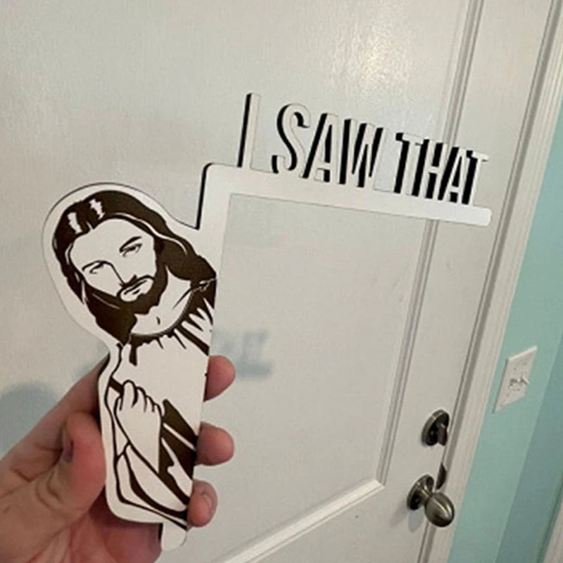 Christianartbag Home Decor, Creative Home Decor Jesus I Saw That Over Door Jesus Sign Wood Jesus I Saw That Jesus Door Hanger Funny Home Decorate NEW - Christian Art Bag